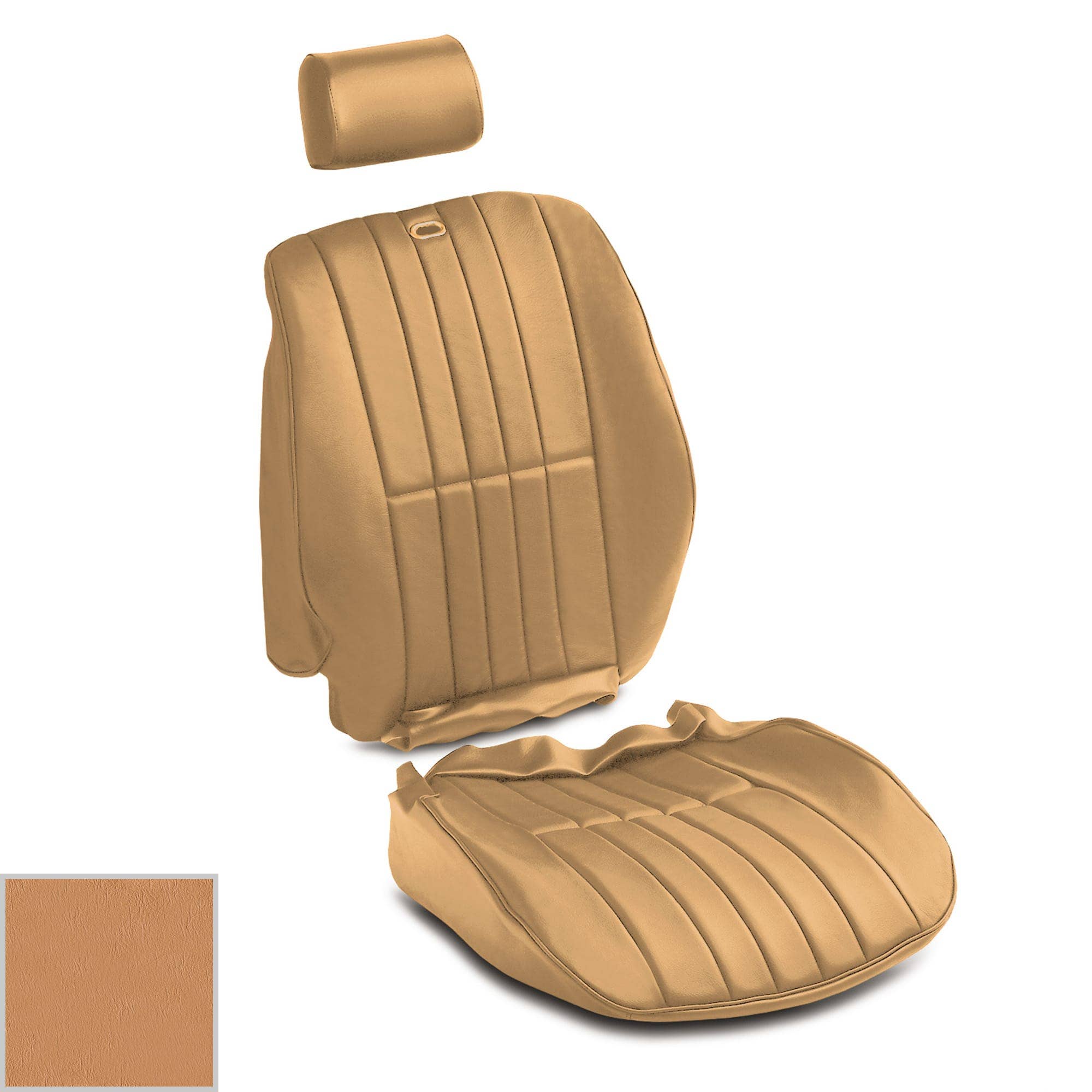 Golden Tan Front Leather Seat Kit with Small Headrests TR7 TR8 1975 80