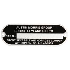 Austin Morris Group Chassis Plate*