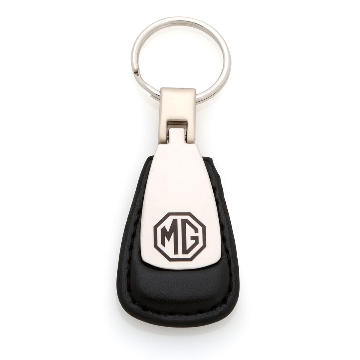 MG Logo Leather Teardrop Key Chain Black Moss Motors