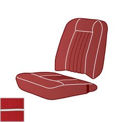 SEAT KIT, vinyl, red with white piping, Mid 1965-68