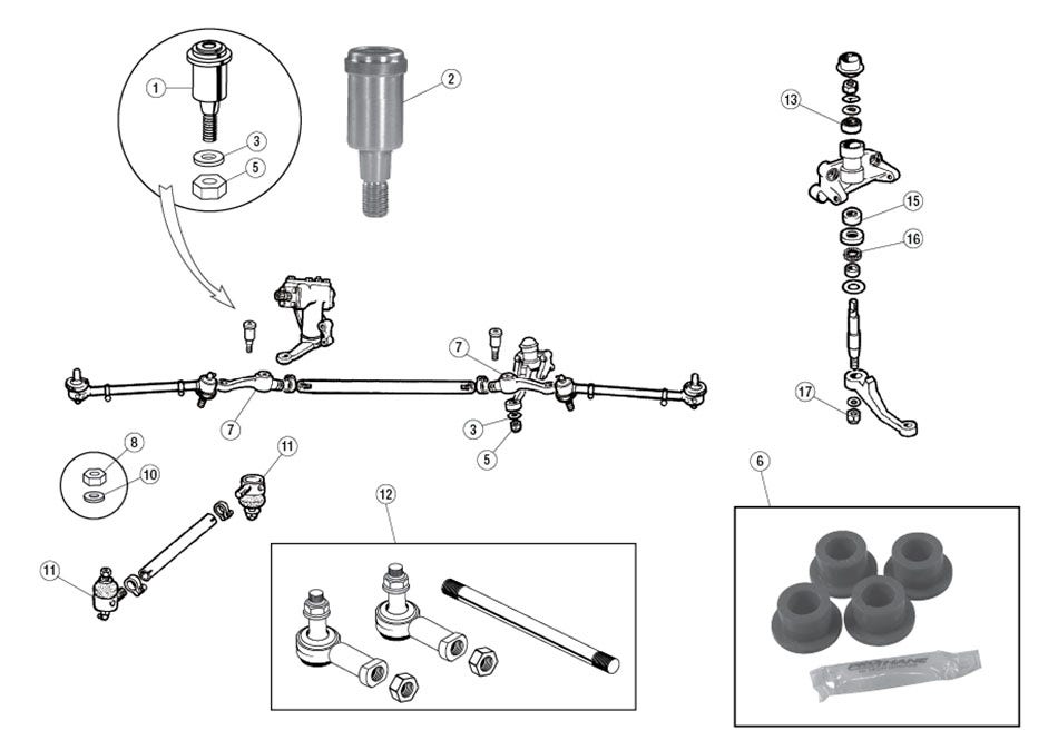 Steering Linkage, Mk I, Mk II, 3.8S, 420, 420G, Mk X