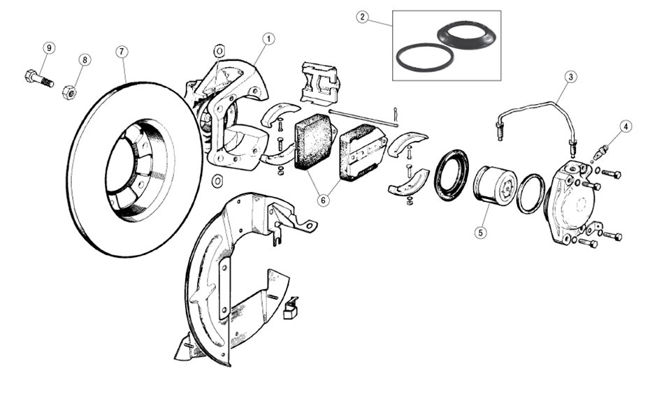 Front Brake Calipers, 3.4S & 3.8S, Dunlop