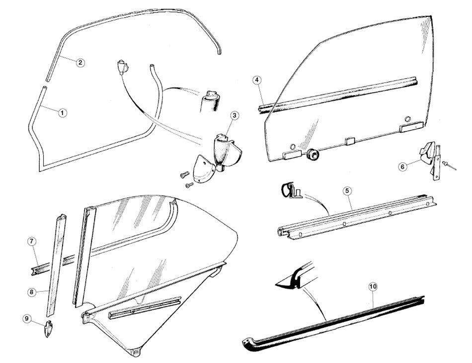 Door & Side Window Seals, XJ6 & XJ12 Coupe