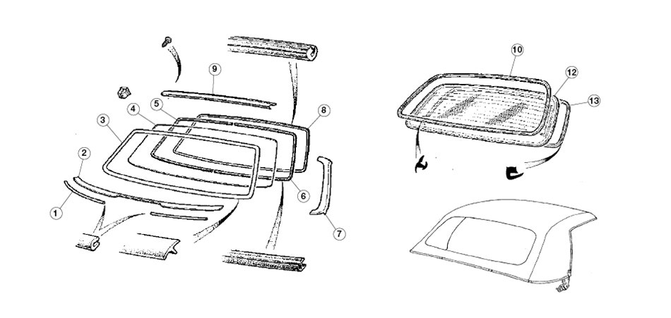 Windshield Trim, XJS Convertible
