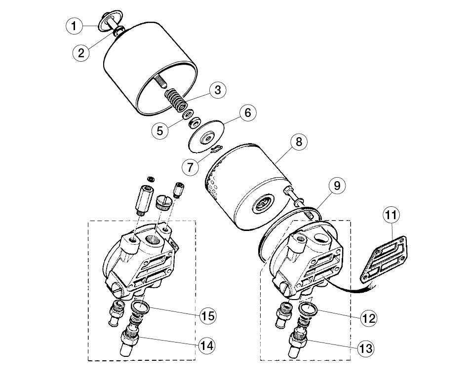 Oil Filter Assembly, 4.2 Liter with Cartridge Filter