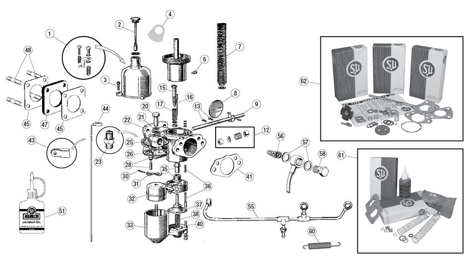 Carburetors, XK150 (HD6) & XK150S (HD8)