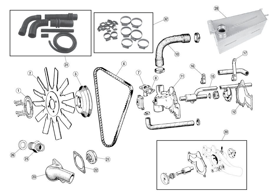 Cooling System, XK140-150