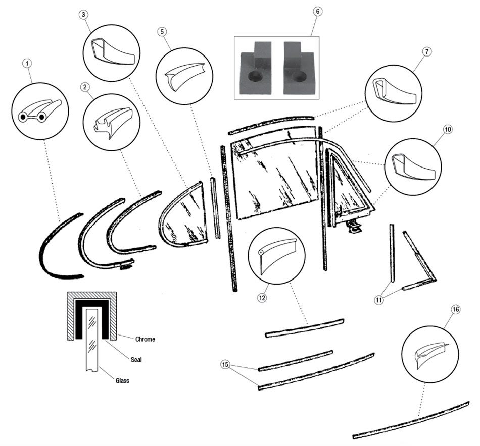 Door Rubber Seals, XK120-150
