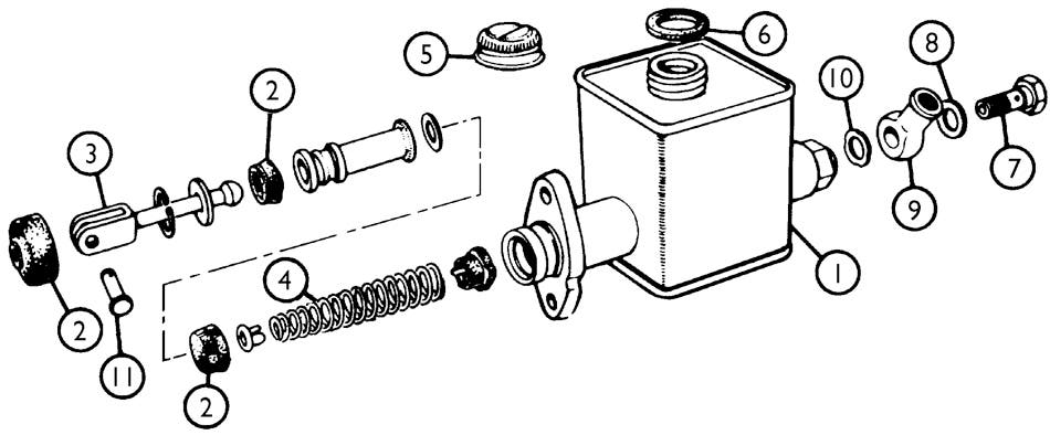 Single Line Brake Master Cylinder 1962-67