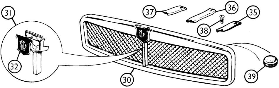 Front Grille, 1973-74.5