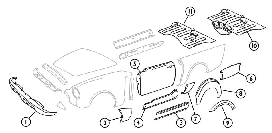 Sunbeam Body Panels for Alpine & Tiger