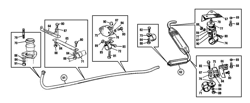 Exhaust System - 1275 1970-'74