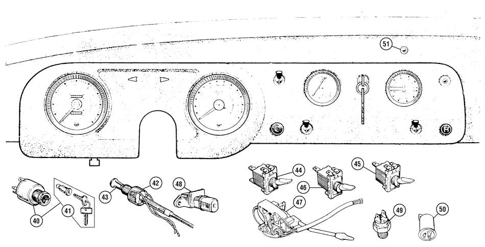 Dashboard - Sprite MKIII-IV, Midget MkII-III Thru 1967