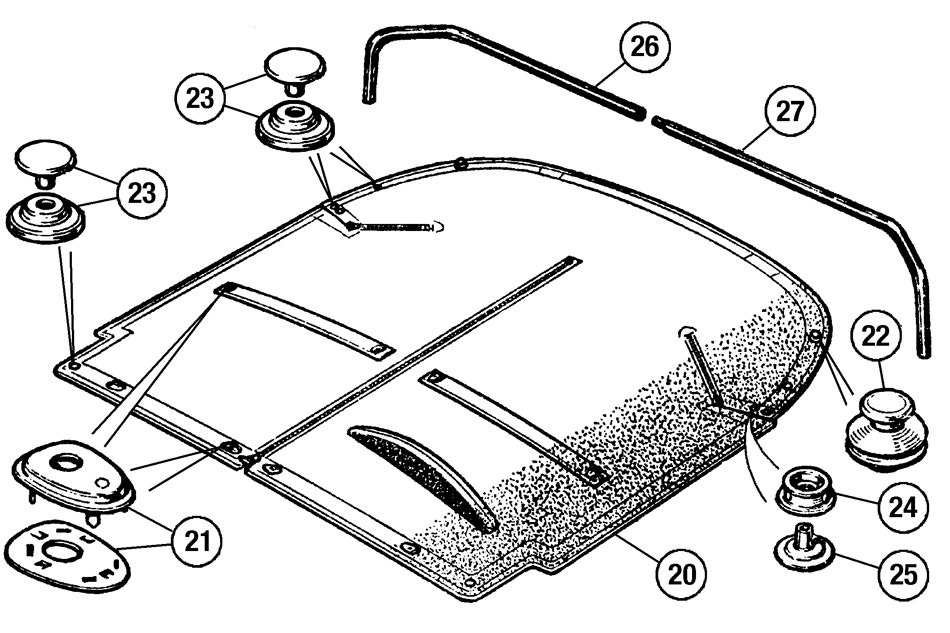 Tonneau Cover & Fittings   Sprite MKIII, Midget MKII