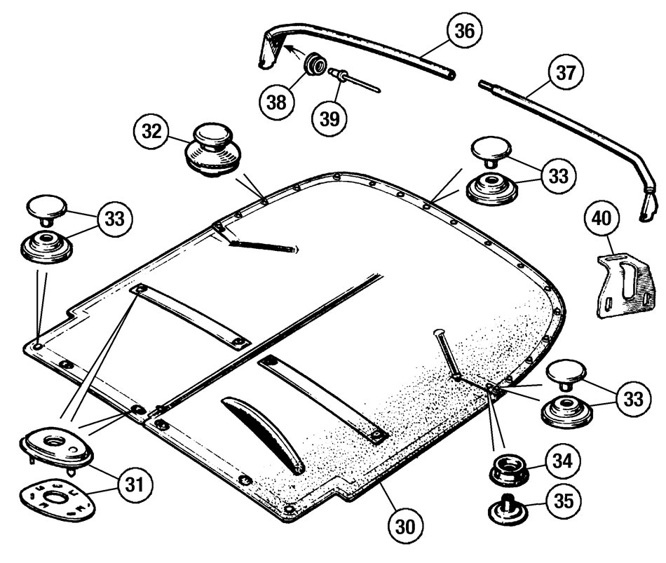 Tonneau Cover & Fittings, Sprite/Midget 1967-68