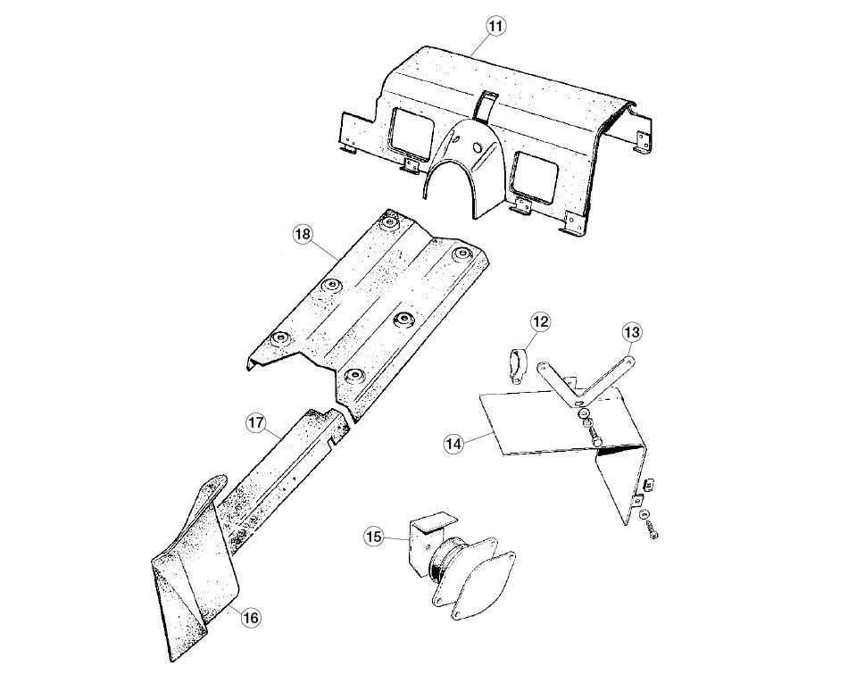 Exhaust Heat Shields, V-12