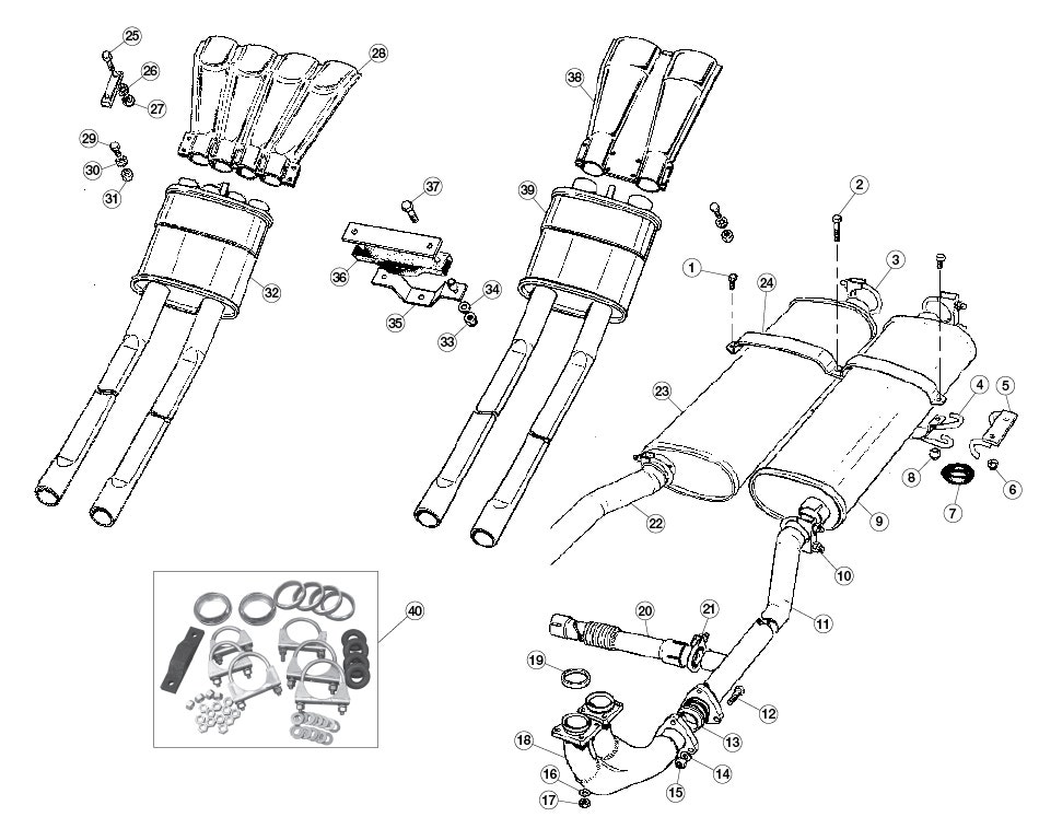 Exhaust System - V-12