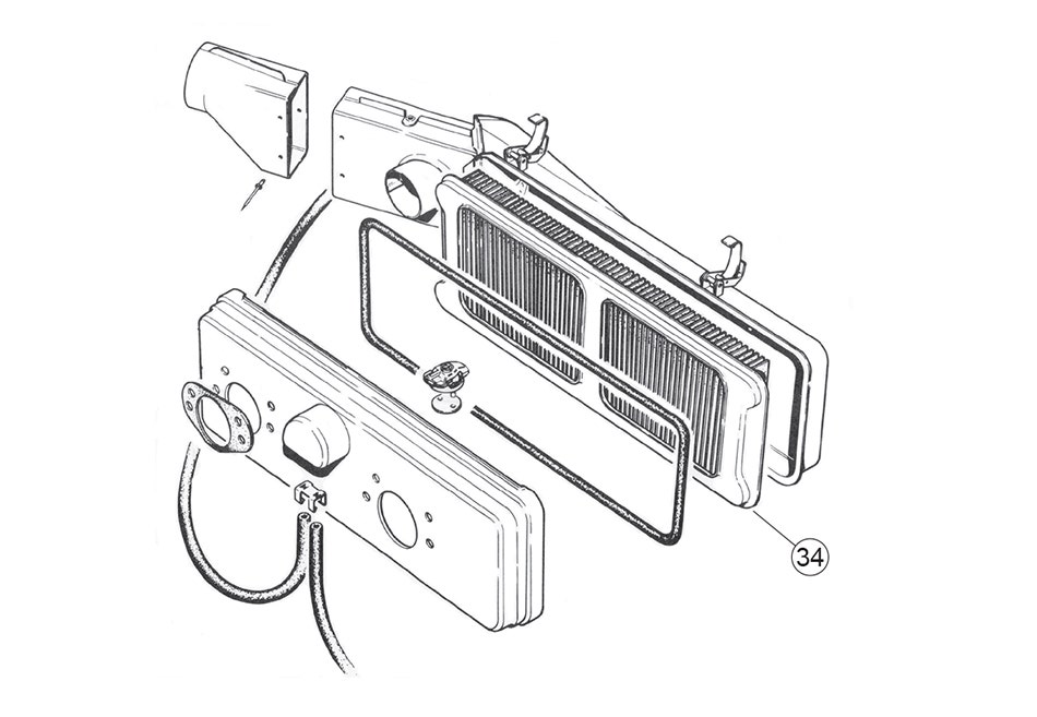 Air Cleaner Assembly, Series II (Rectangular filter)
